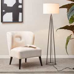 Clyde Metal Tripod Floor Lamp 60"H - Black