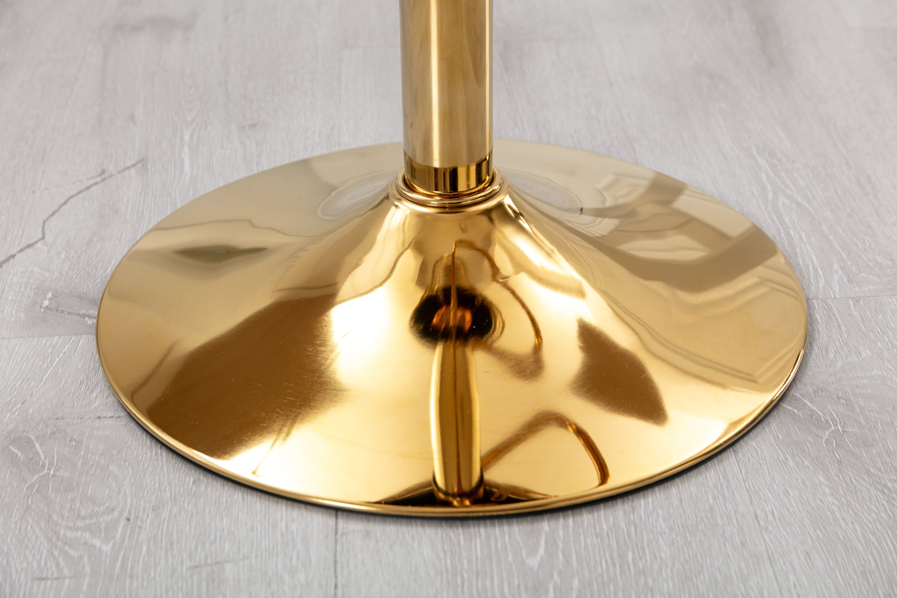 Bar Chair Pure Gold Plated Adjustable Height (Set of 2) - Off-White Velvet