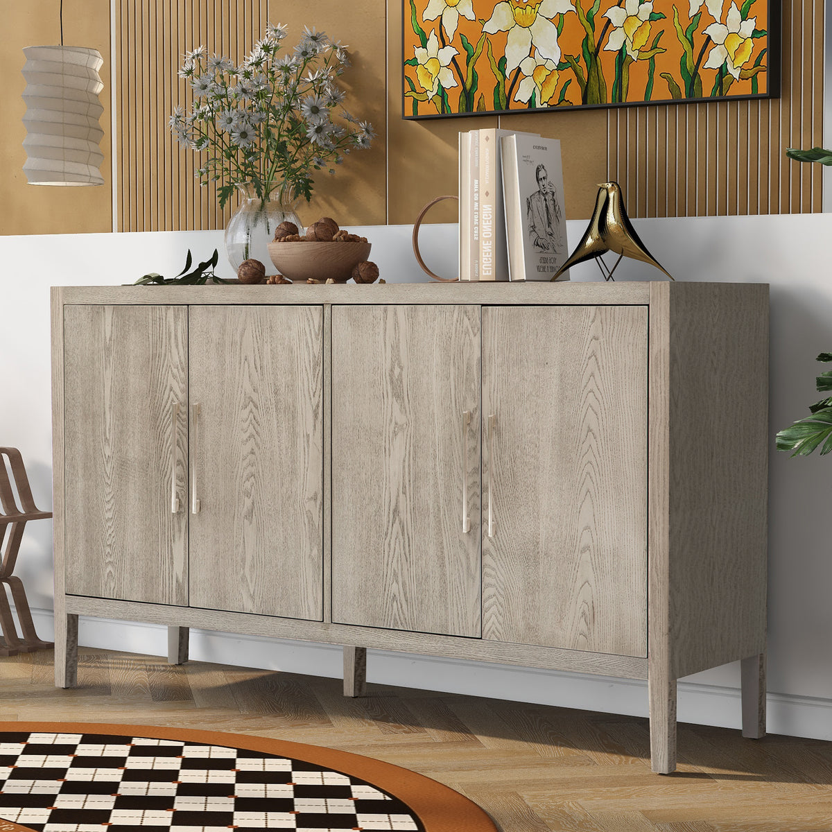 Sideboard Wooden Cabinet 60" - Grey