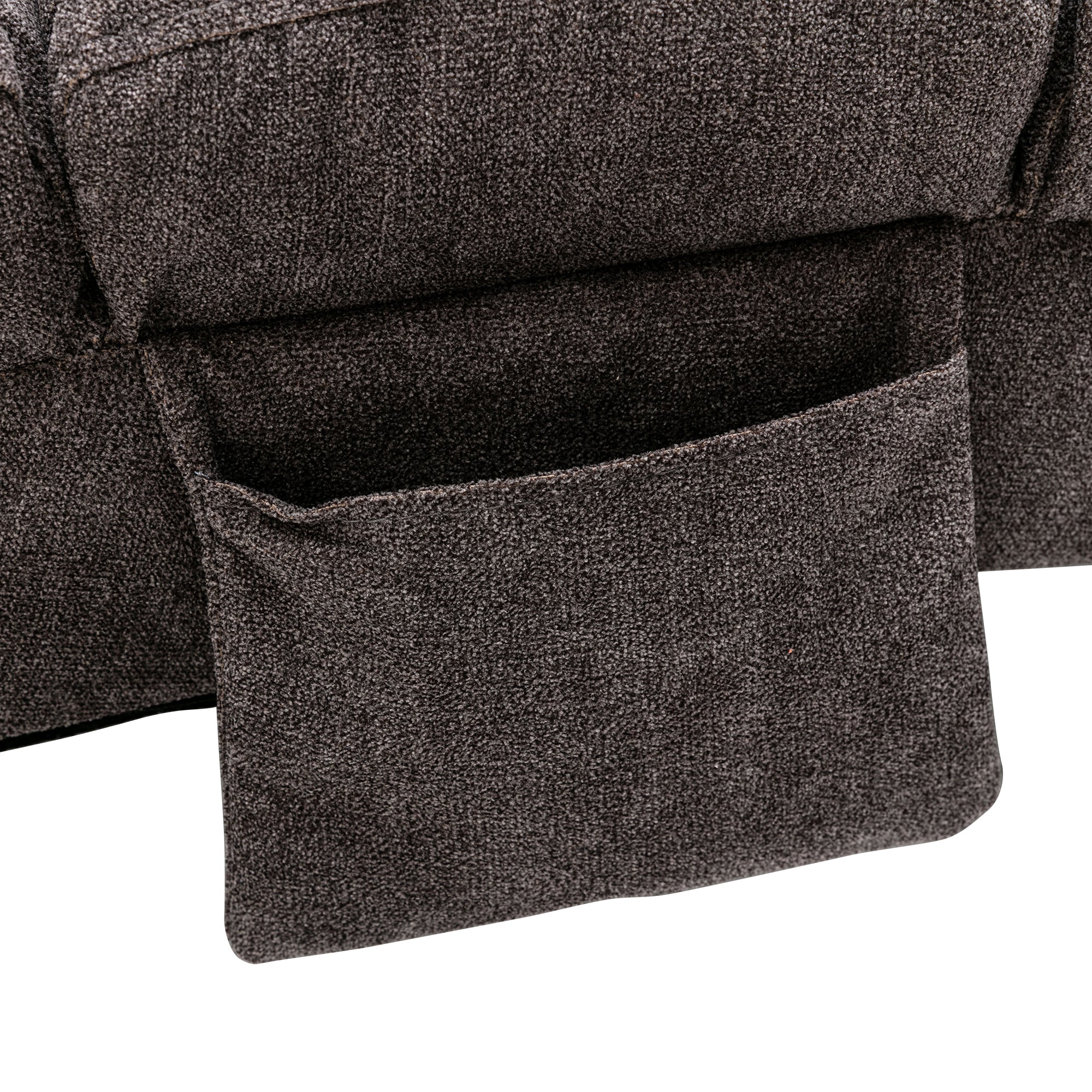 Linen Modern Long Lounger Chair - Dark Gray