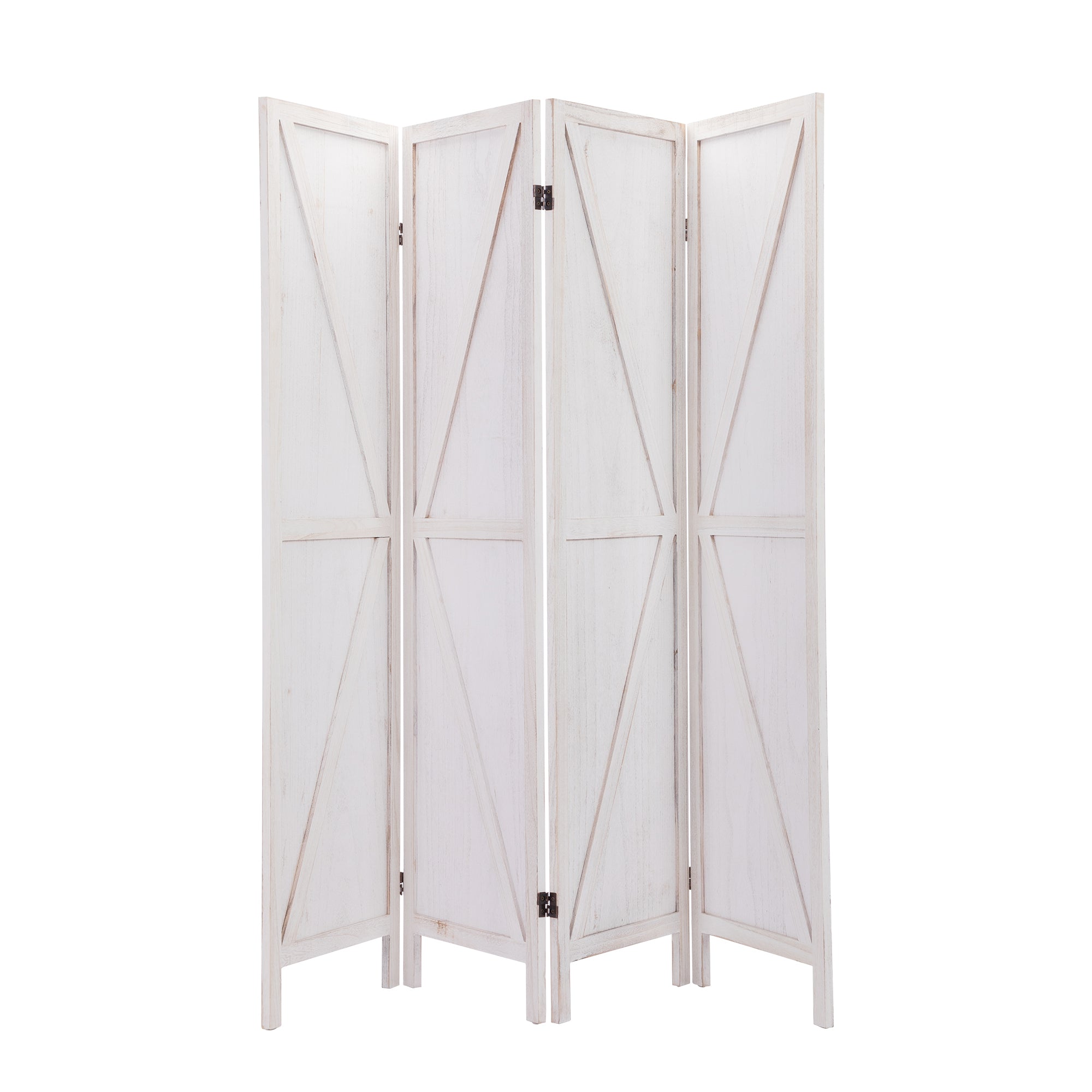 4-Panel Folding Screens Wooden Partition