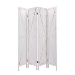 4-Panel Folding Screens Wooden Partition