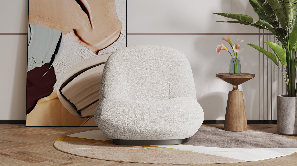Upholstered Accent Slipper Chair - Cream