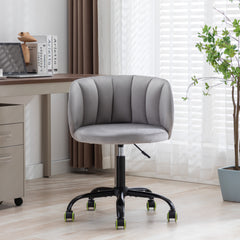 Zen Zone Velvet Leisure Office Chair - Grey