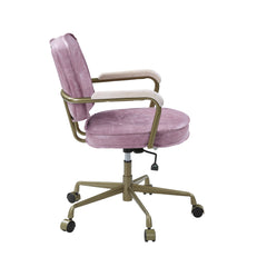 Vintage Office Chair, Top Grain Leather - Pink