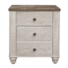 Antique Nightstand Drawers Two-Tone Finish Melamine Board Bedroom Furniture