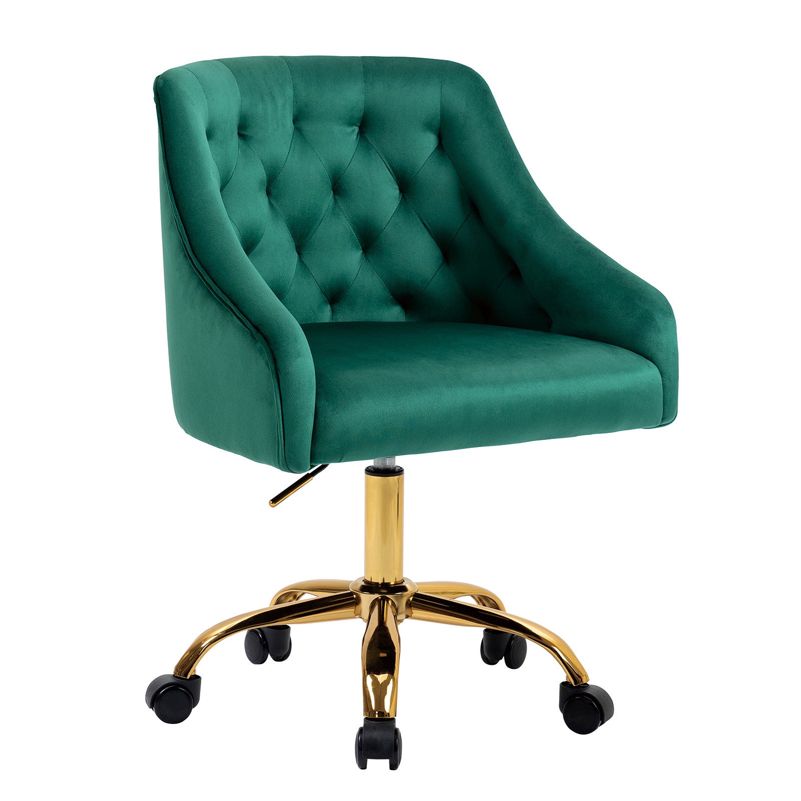 Modern Velvet Swivel Chair with Soft Seat - Green