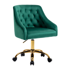 Modern Velvet Swivel Chair with Soft Seat - Green