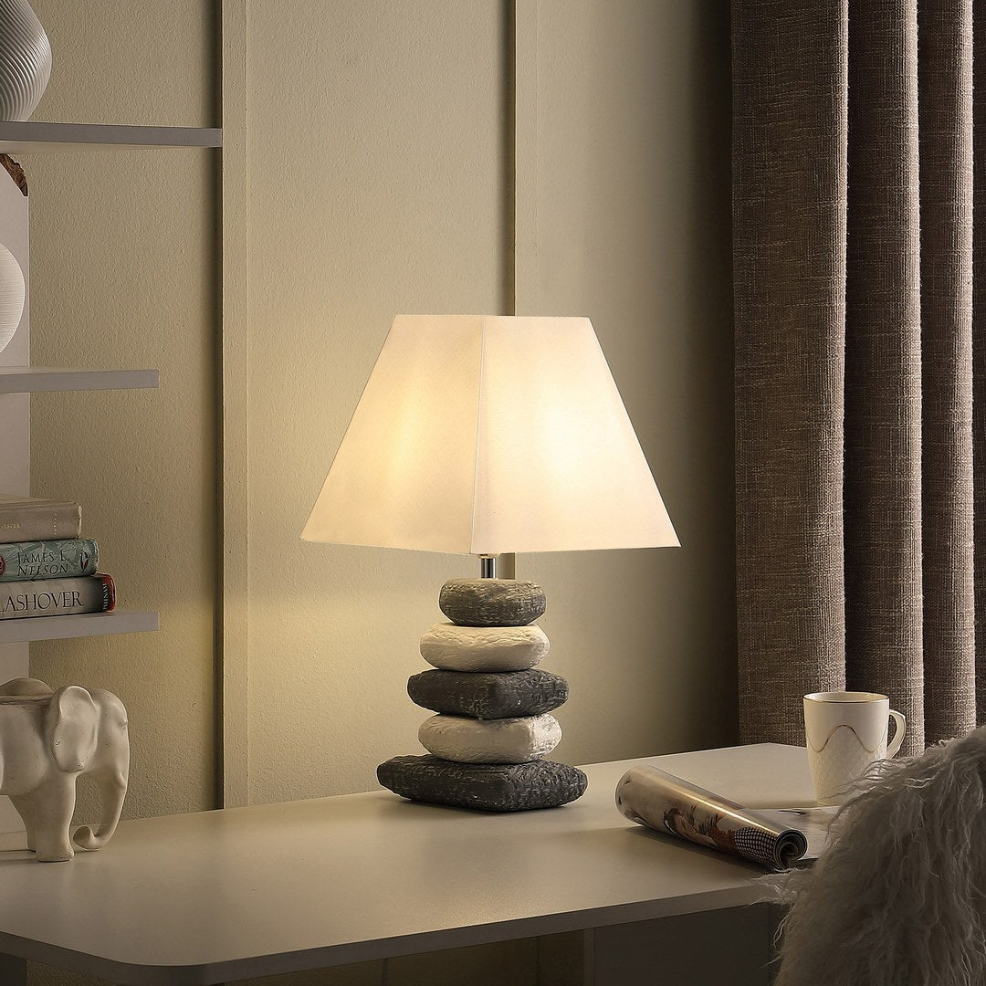 17.5" Rocks Style 5 Stacked Pebble Ceramic Table Lamp