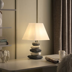 17.5" Rocks Style 5 Stacked Pebble Ceramic Table Lamp