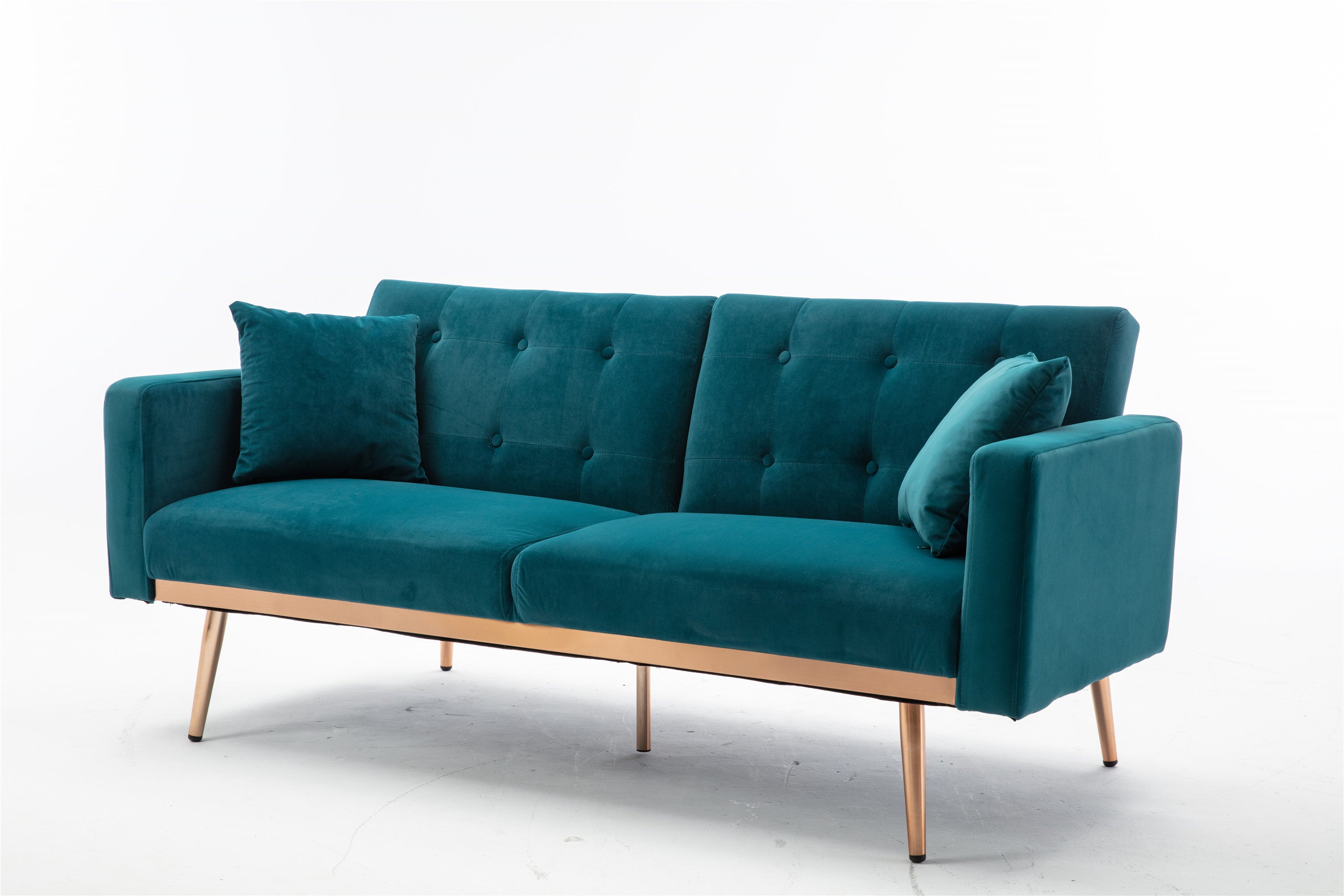 Loveseat Sofa with Rose Gold Metal Feet