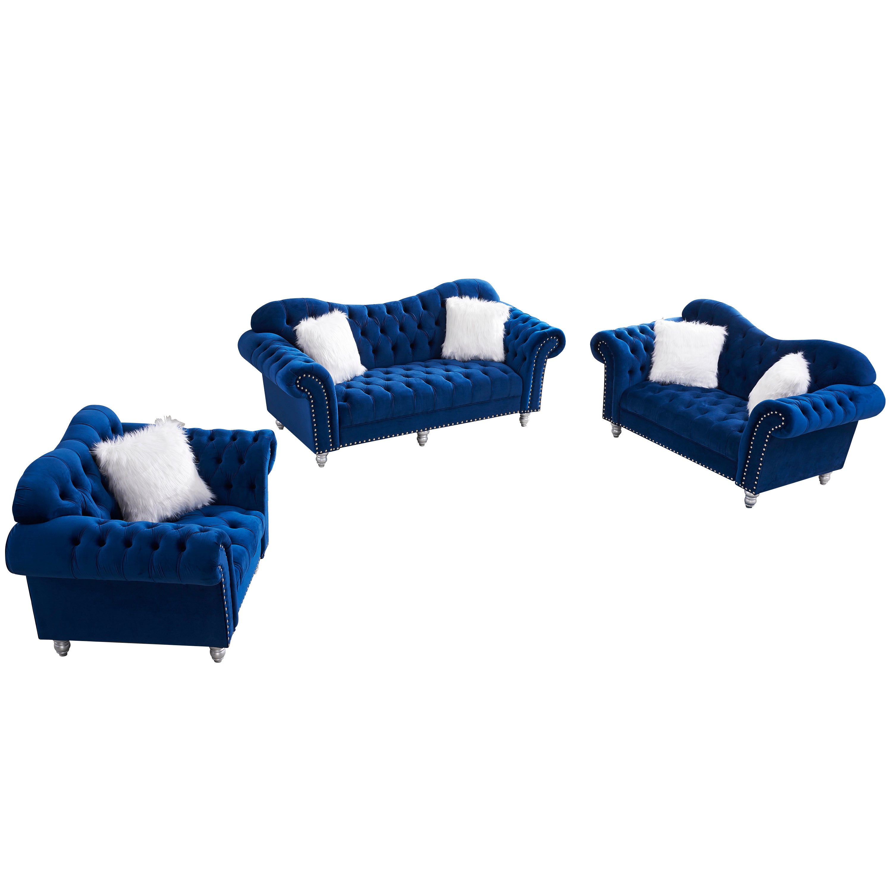 MAICOSY 1/2/3 Seater Sofa set Living Room Velvet Upholstered Loveseat Furniture