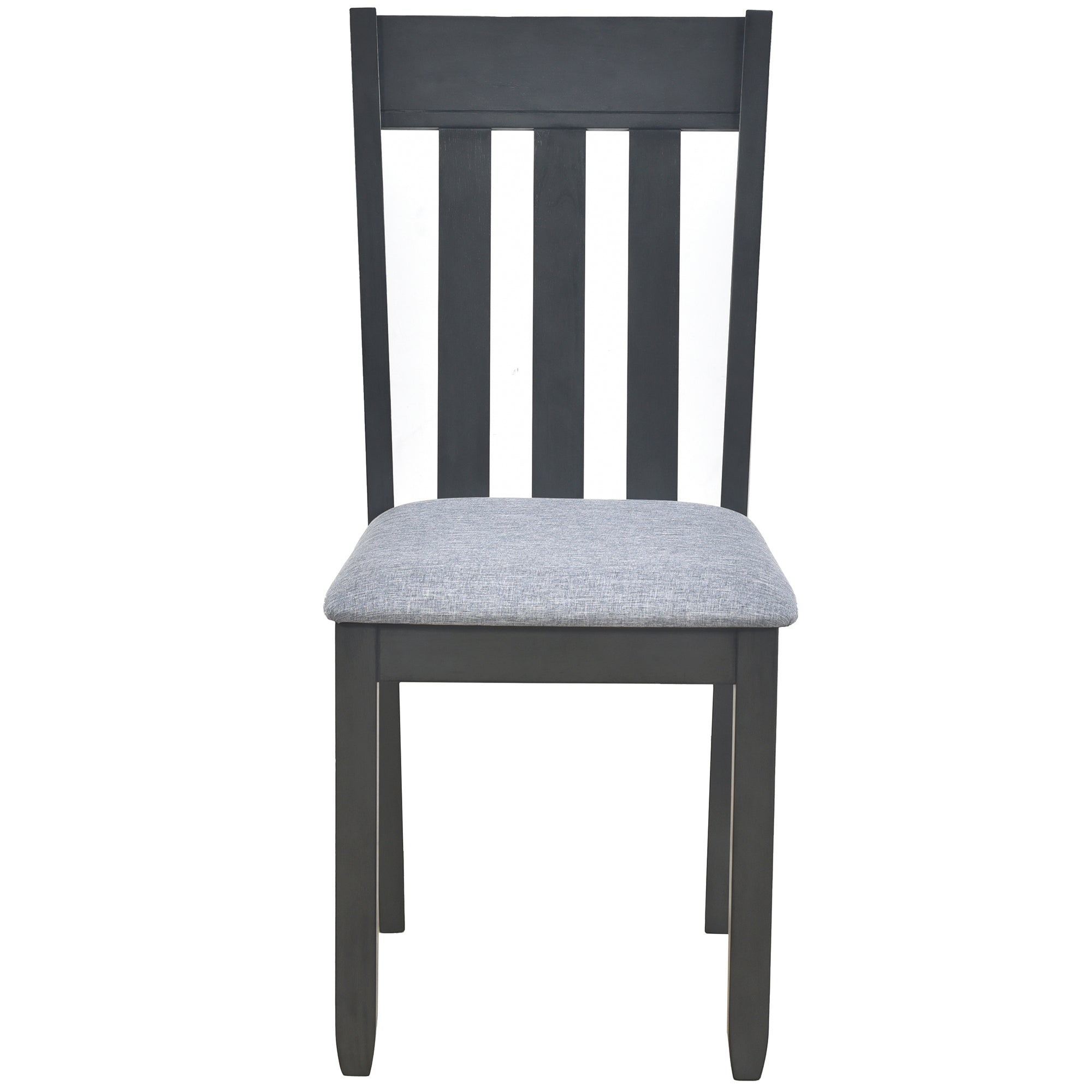 5-Piece Wood Dining Set Round Extendable Table with 4 Dining Chairs - Gray