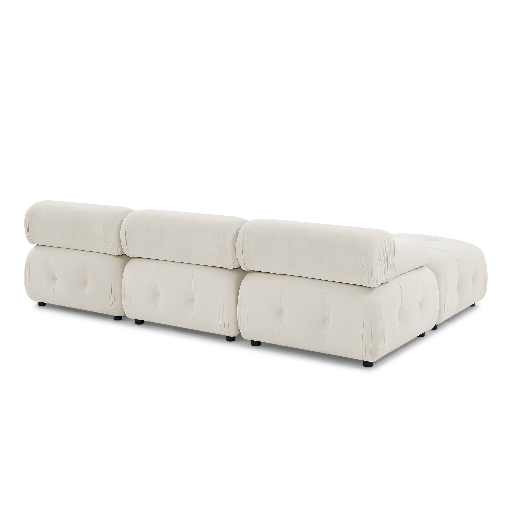 Modular Sectional Sofa, Button Tufted Designed and DIY Combination,L Shaped Couch with Reversible Ottoman - Beige Velvet