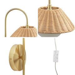 Laguna Rattan Weave Wall Sconce - White