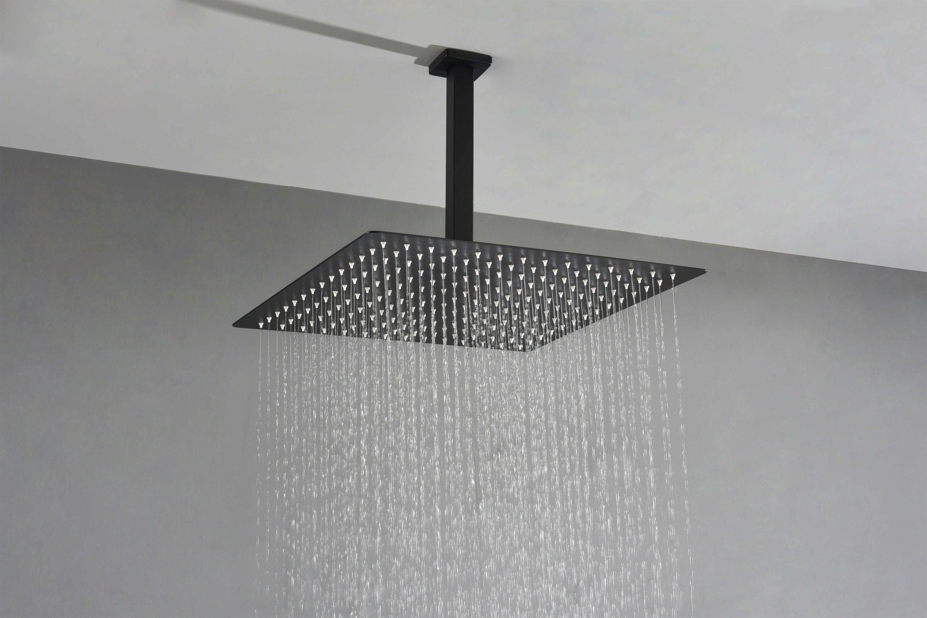 Matte Black  Bathroom Luxury Combo Set Ceiling Mounted Rainfall