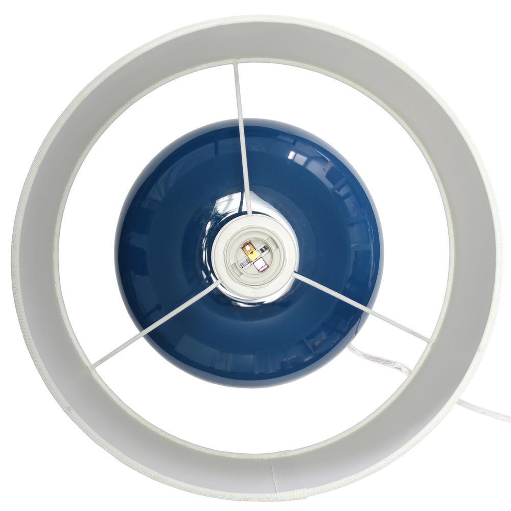 Modern Ceramic Table Lamp with White Fabric Shade - Blue