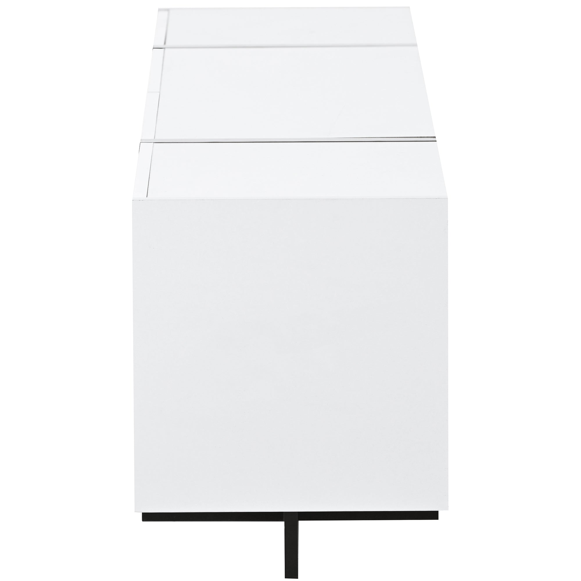 Contemporary Design TV Stand for TVs Up to 80” with High Gloss UV Surface - White & Black