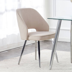 Modern Dining Chair Velvet (Set of 1) - Light Grey