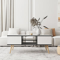 White Coffee Table Wooden legs