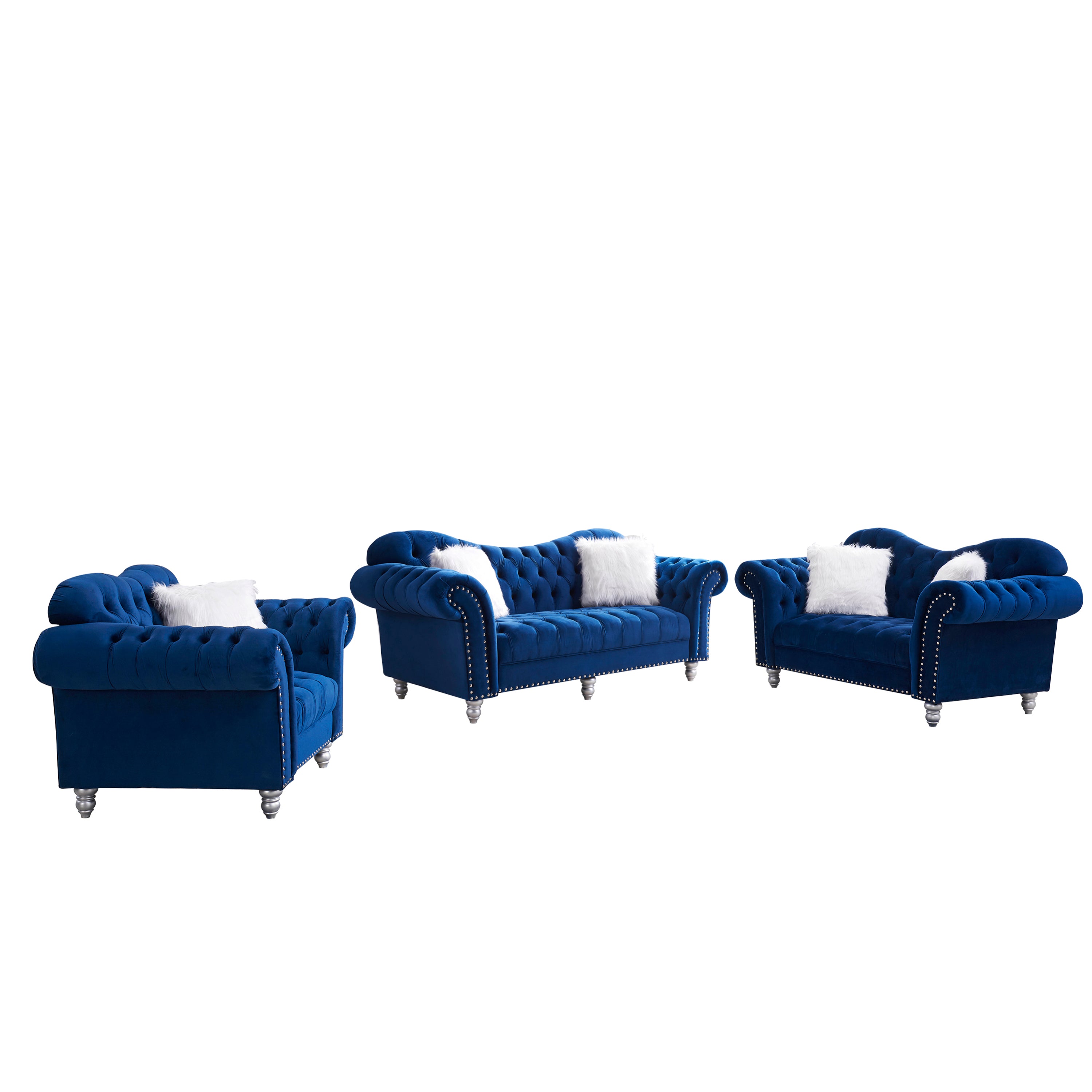 MAICOSY 1/2/3 Seater Sofa set Living Room Velvet Upholstered Loveseat Furniture