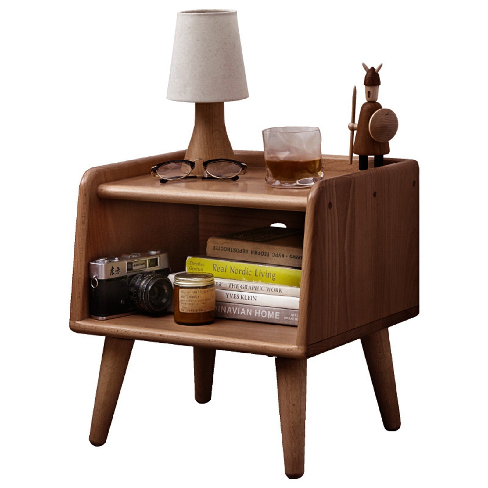 Solid Wood Bedside Nightstand European Style