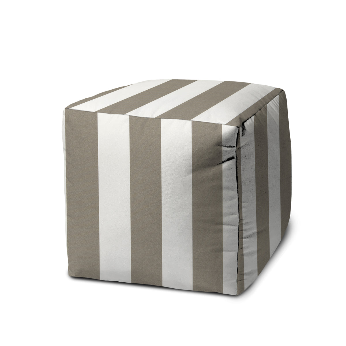 Med Taupe Indoor/Outdoor Pouf - Zipper Cover Only - 17 x 17 Cube