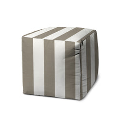 Med Taupe Indoor/Outdoor Pouf - Zipper Cover Only - 17 x 17 Cube