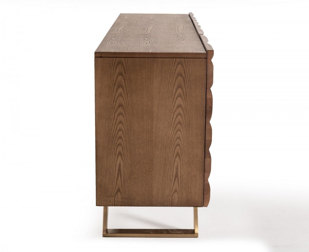 Finley Mid-Century Walnut & Gold Buffet