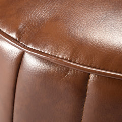 Leather Round Footstool