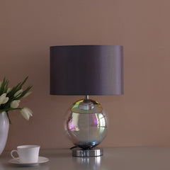 18.75-Inch Artie Orb Iridescent Chrome Table Lamp