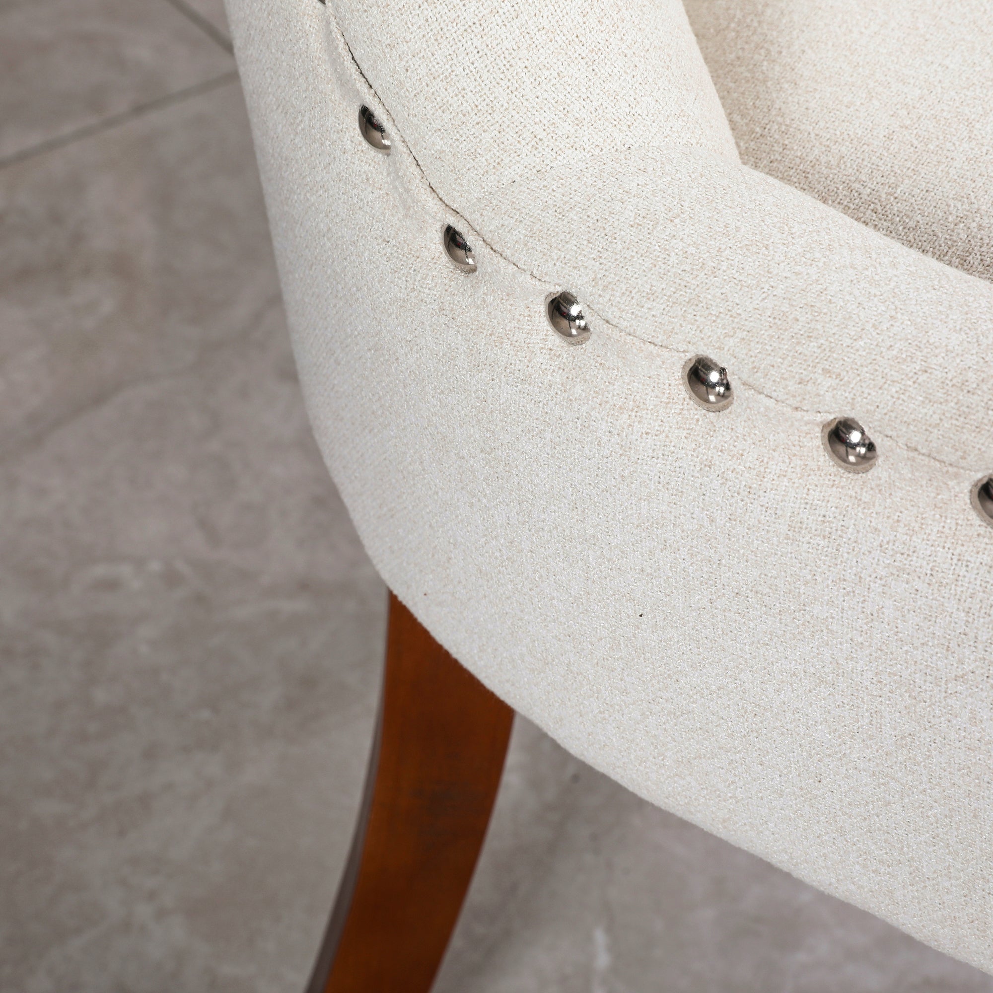 Modern Dining Chairs (Set of 2) - Cream White