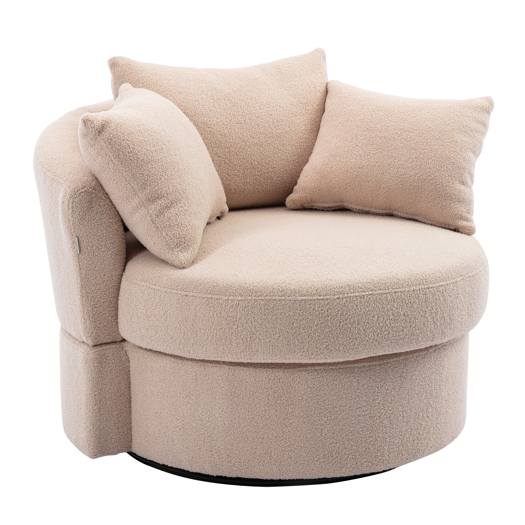 Swivel Accent Chair, Barrel Chair - Camel