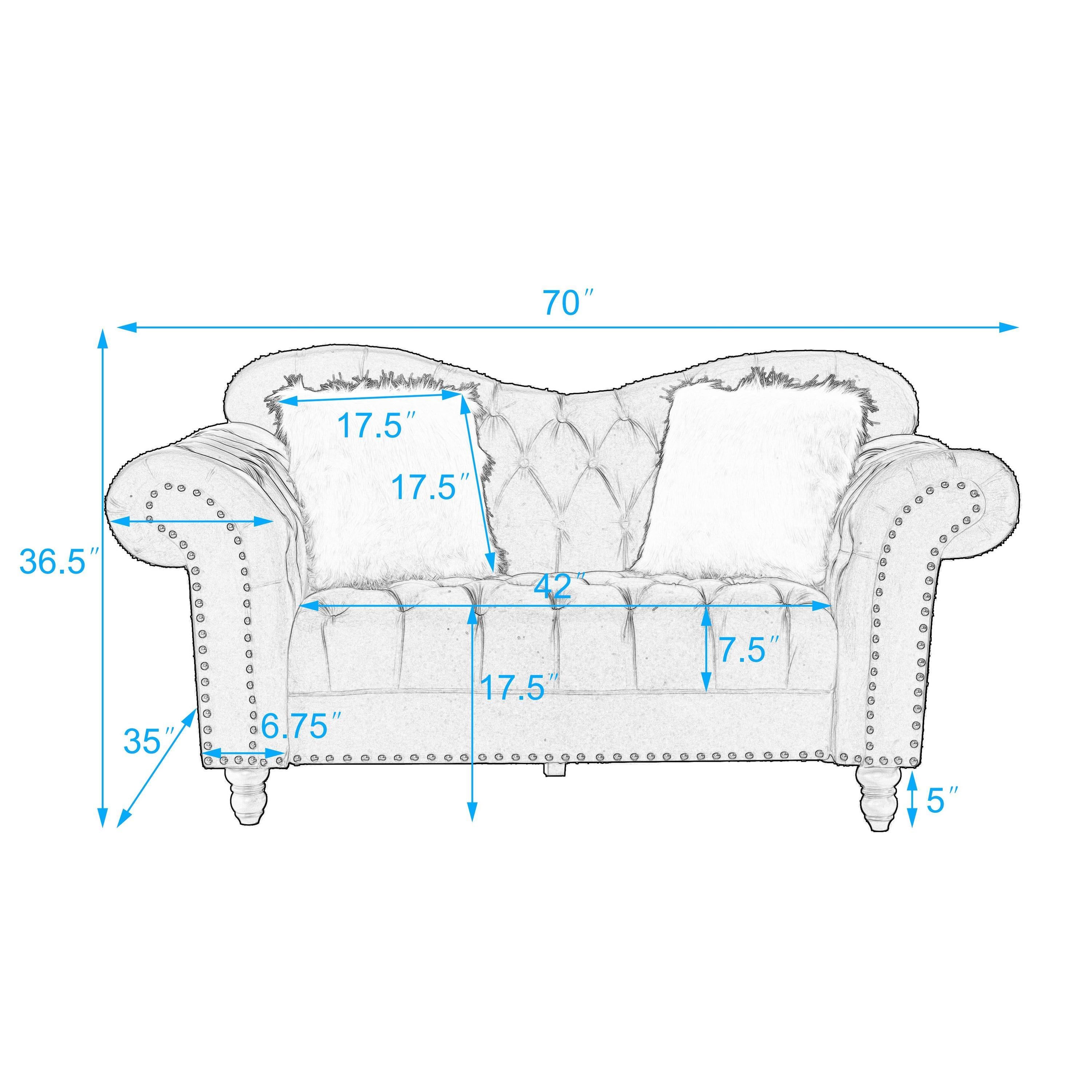 MAICOSY 1/2/3 Seater Sofa set Living Room Velvet Upholstered Loveseat Furniture