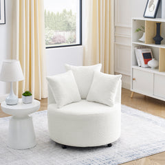 Upholstered Accent Swivel Chair including 3 pillows - Beige
