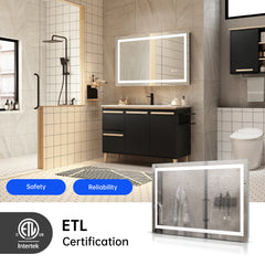 MAICOSY LED Lighted Mirror Bathroom Mirrors Wall Touch Dimmable Anti-Fog 32"x24"