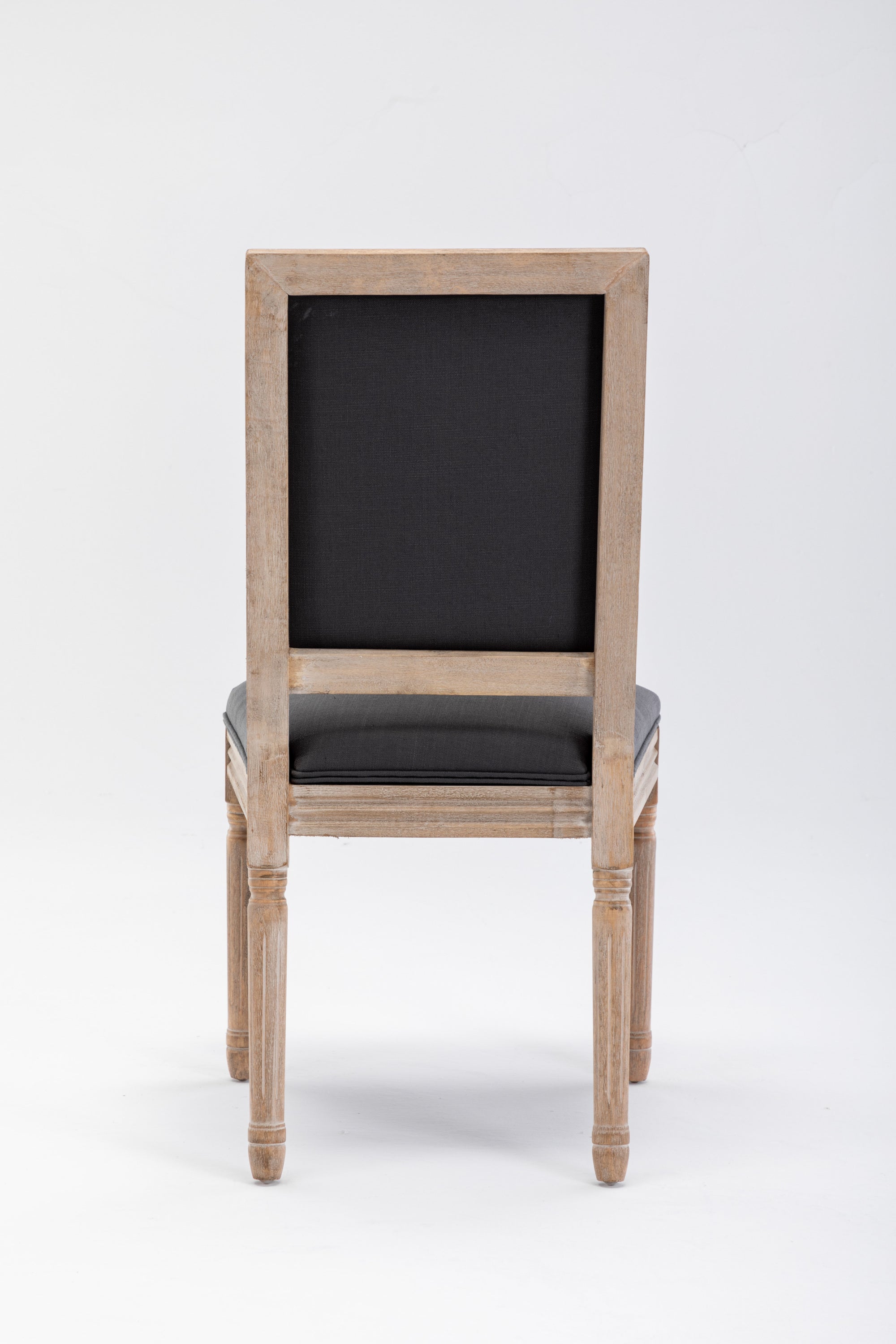 French Style Antique Painting Linen Back Dining Chair (Set of 2) - Grey