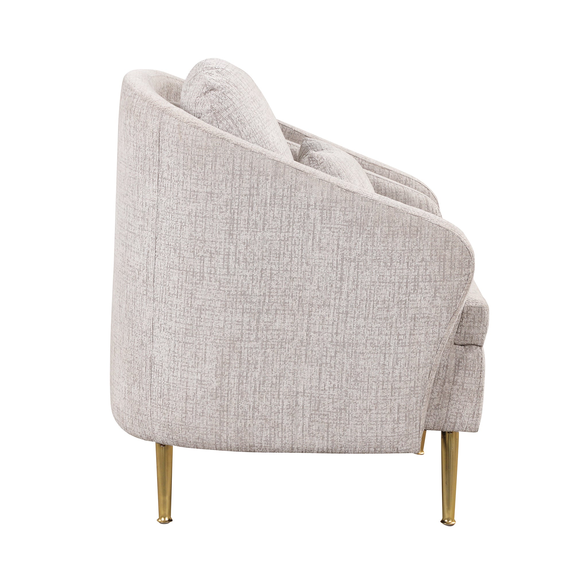 Mid-Century Accent Chair Arm Chair with Lumbar Pillow and Metal Legs - Light Grey