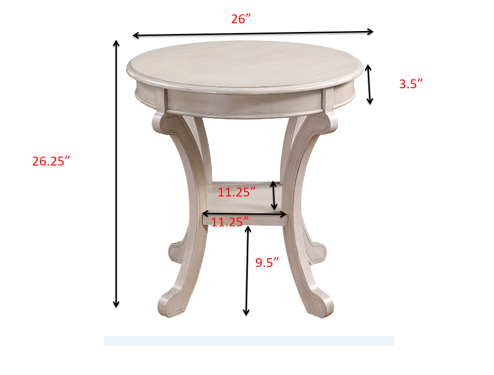 Vermont Accent Table - Antique Cream
