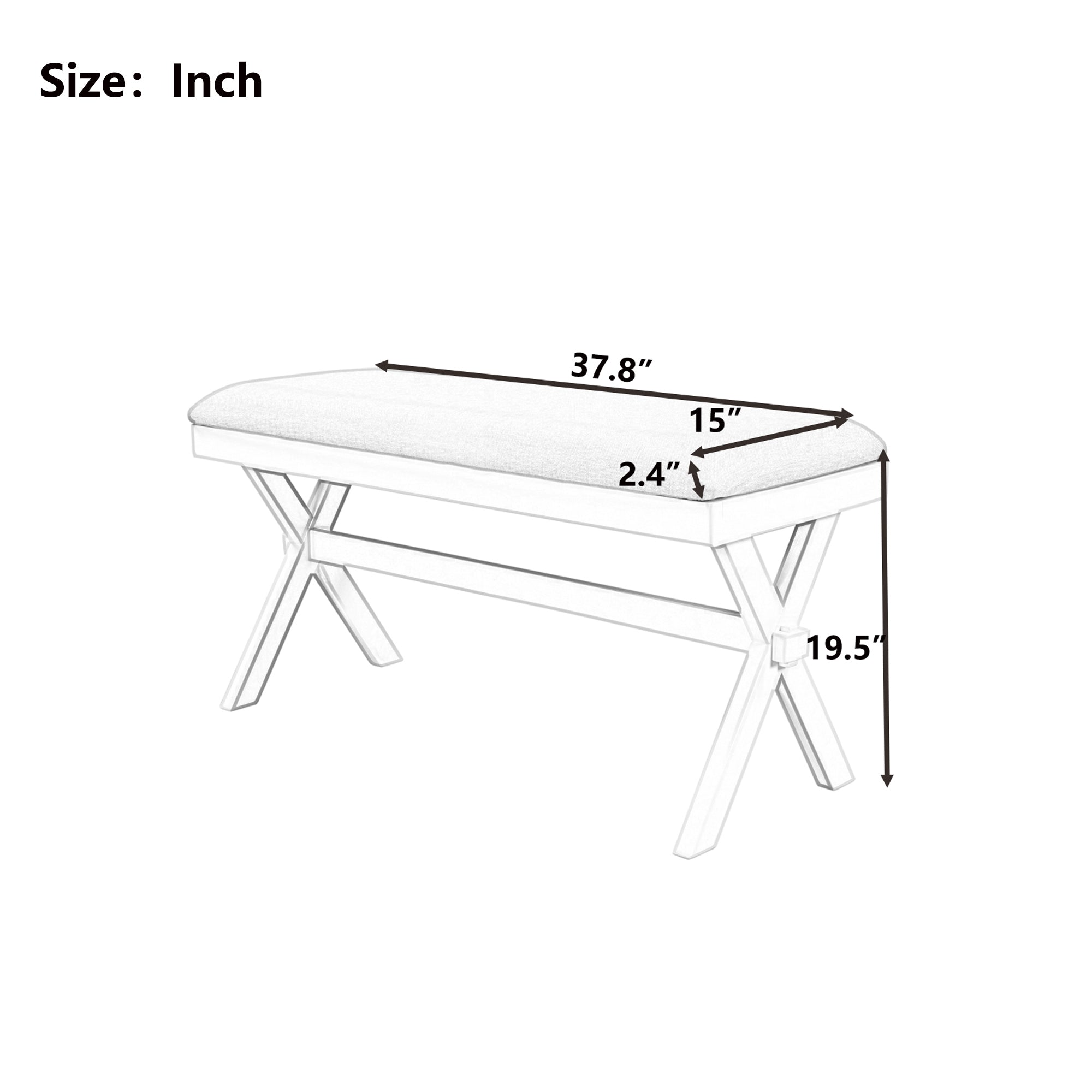 Beige White Bench