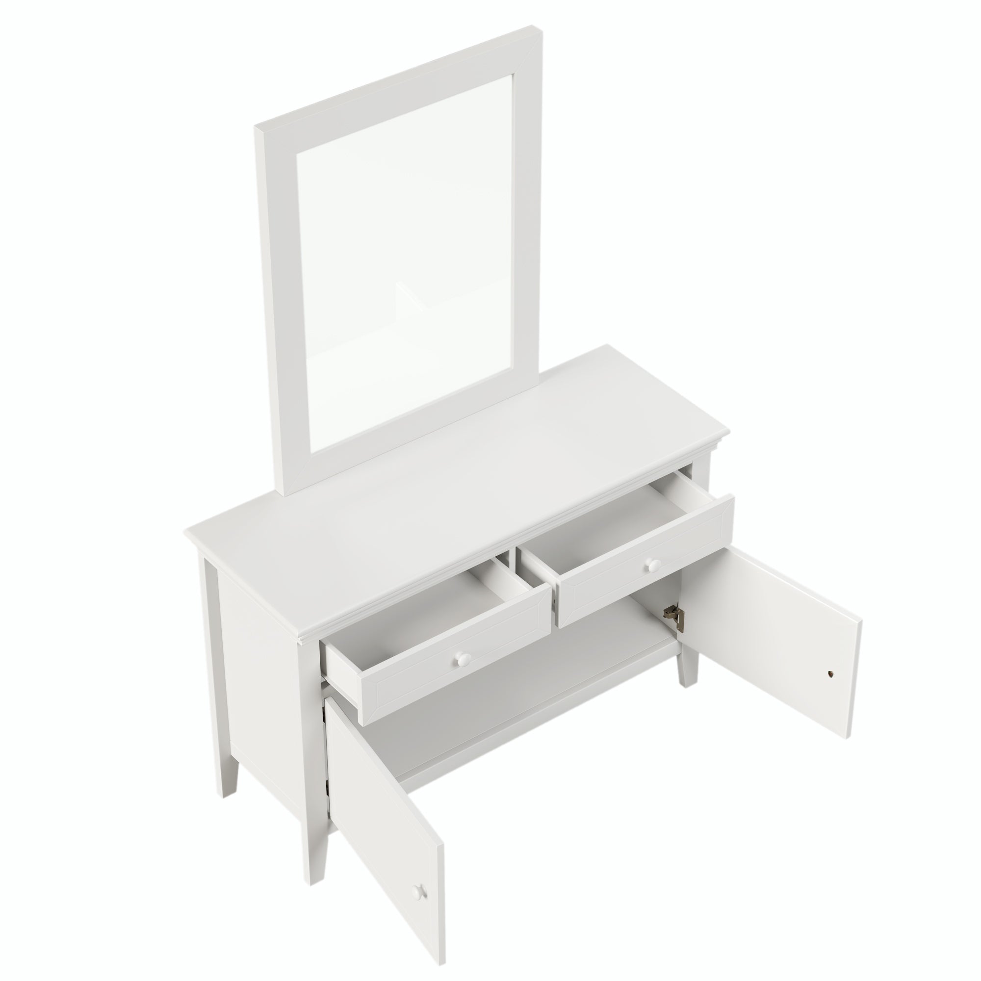 Traditional Concise Style White Solid Wood Dresser
