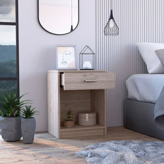 Nightstand 1 Drawer 1 Shelf - Light Grey