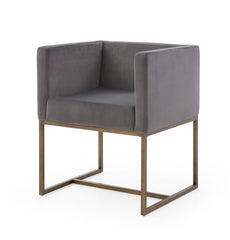Modern Dark Grey & Copper Antique Brass Dining Chair