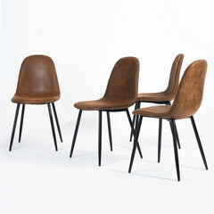 Scandinavian velvet chairs - Suede Brown (Set of 4)