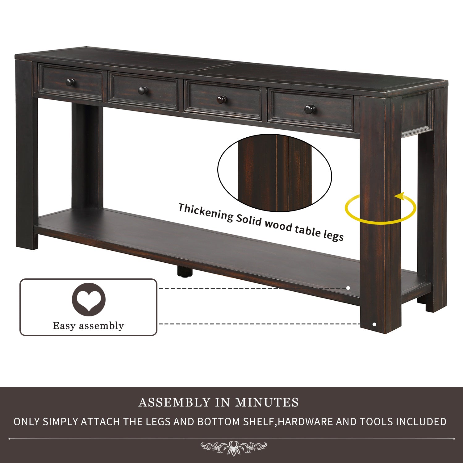 black console table