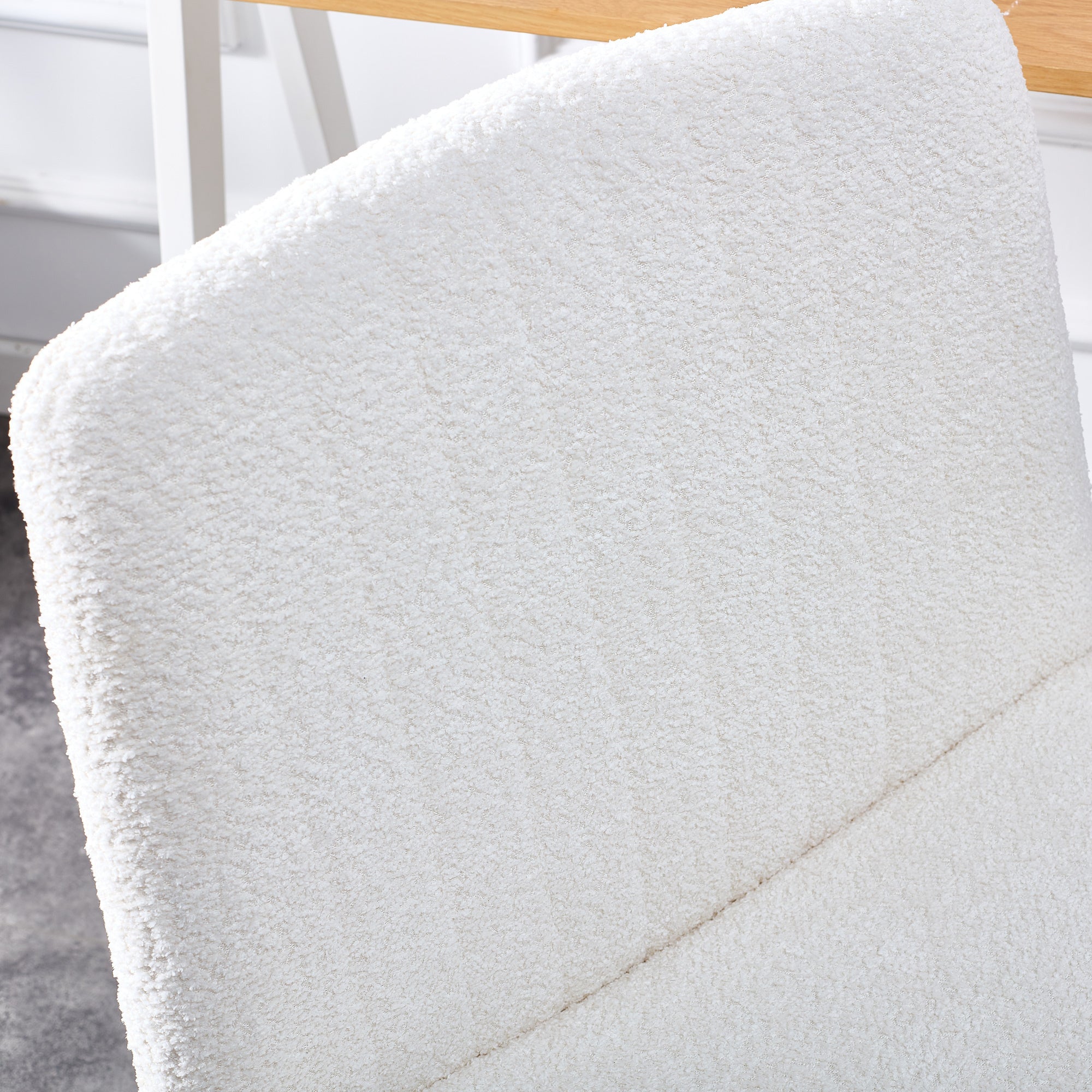 MAICOSY Swivel Home Office Desk Chairs Armless Adjustable 360 Velvet White Chair