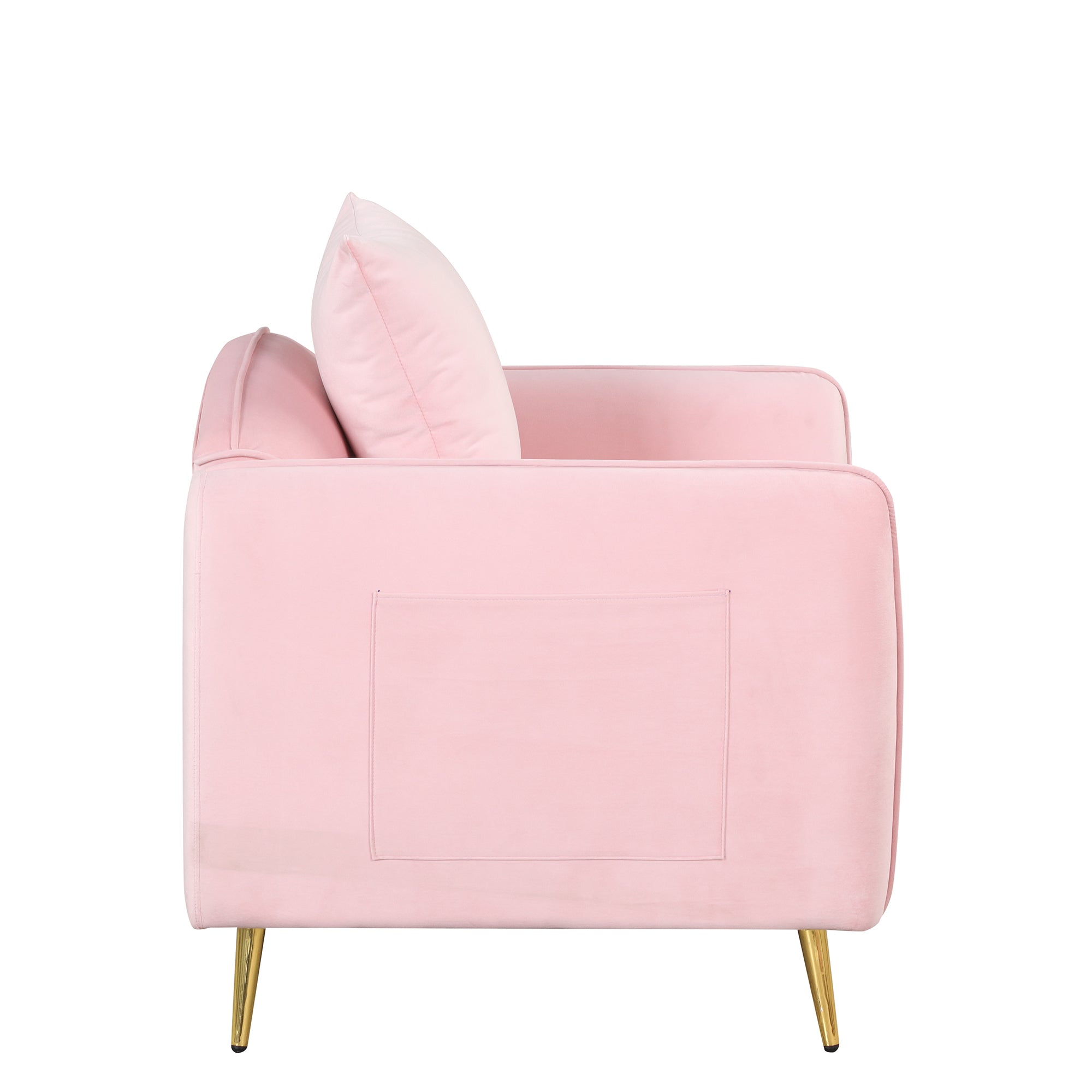 Ottoman Fabric Single Sofa Foot Rest & Pillow Pink