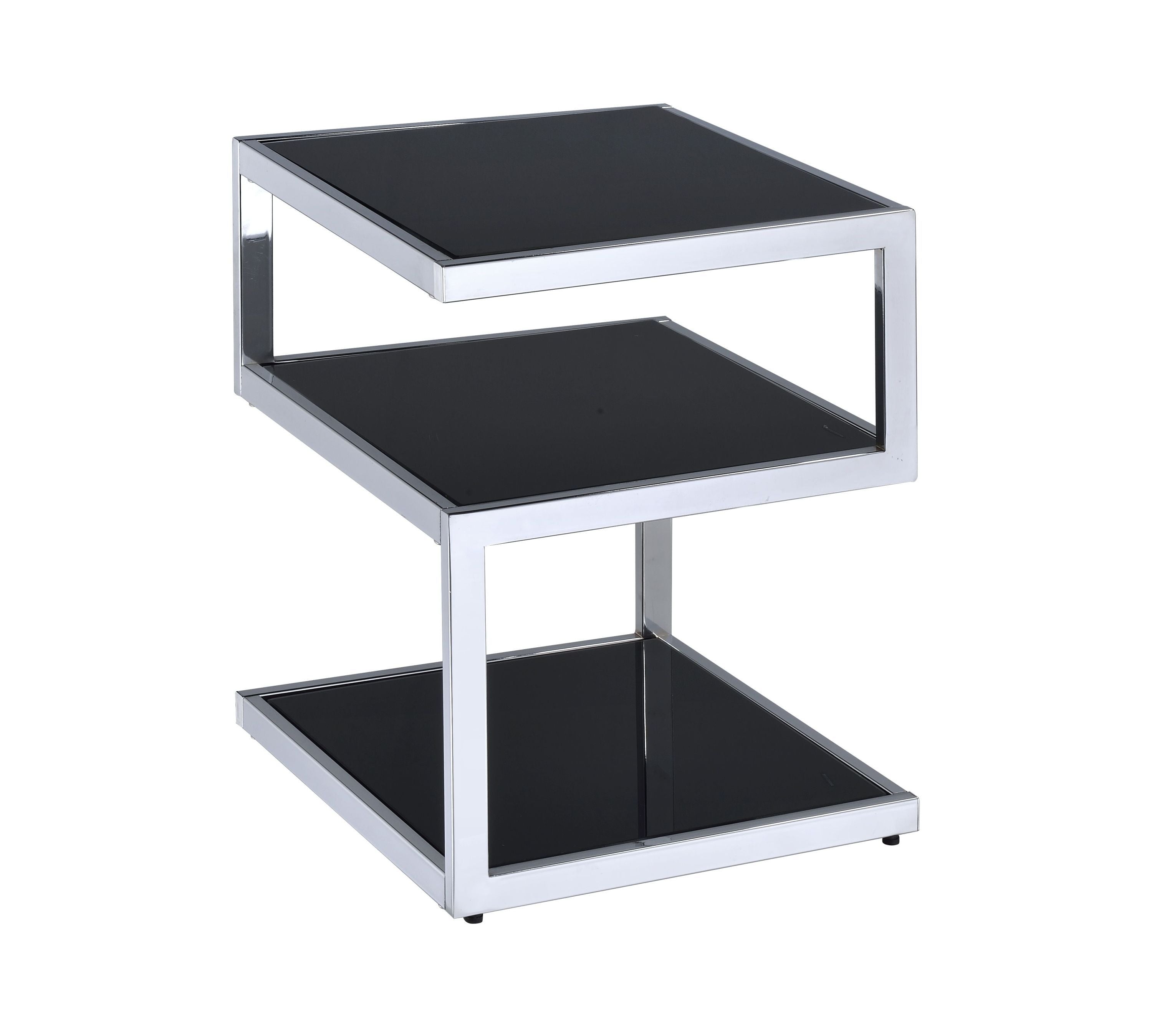Stylish black glass side table