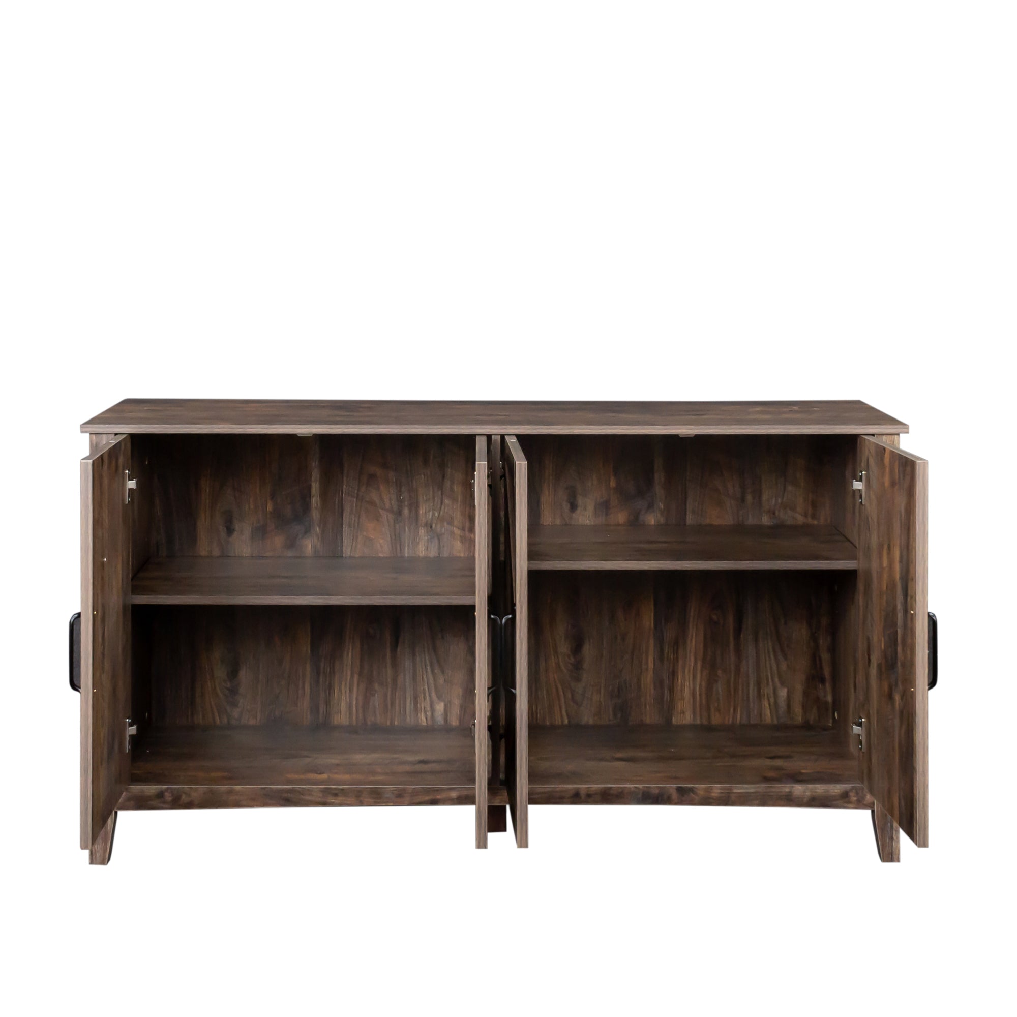 Espresso Cabinet with 4 Doors and 4 open shelves