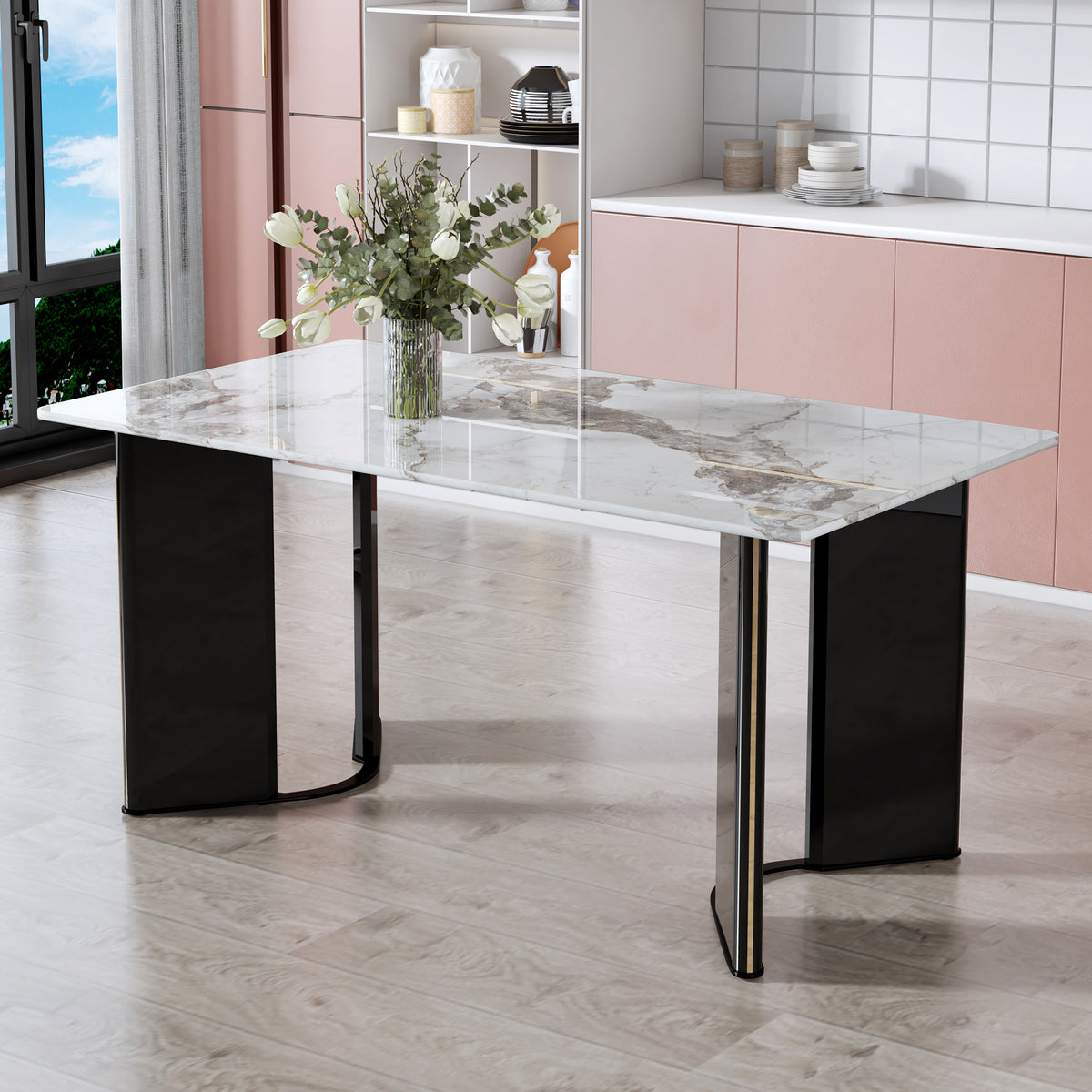 Modern Minimalist Dining Table - White